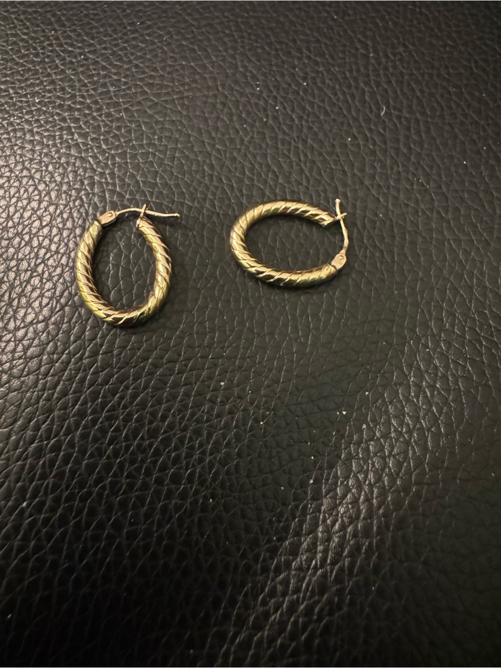 Oval Shape 14K Gold Twisted Hoop Earrings for Women
